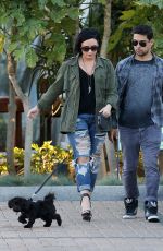 DEMI LOVATO and Wilmer Valderrama at Cafe Habana in Malibu 04/16/2016