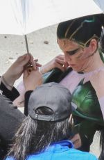 ELIZABETH BANKS at Power Rangers Set in Vancouver 04/26/2016