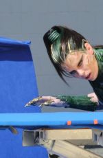 ELIZABETH BANKS at Power Rangers Set in Vancouver 04/26/2016