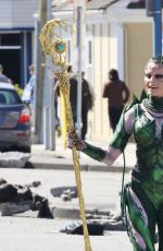 ELIZABETH BANKS on the Set of 