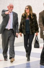 ELIZABETH HURLEY Arrives at JFK Airport in New York 04/11/2016