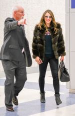 ELIZABETH HURLEY Arrives at JFK Airport in New York 04/11/2016