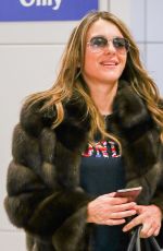 ELIZABETH HURLEY Arrives at JFK Airport in New York 04/11/2016