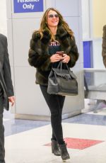 ELIZABETH HURLEY Arrives at JFK Airport in New York 04/11/2016