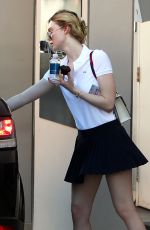 ELLE FANNING at a Dermatologist in Beverly Hills 04/04/2016