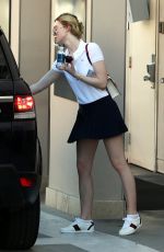 ELLE FANNING at a Dermatologist in Beverly Hills 04/04/2016