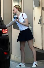 ELLE FANNING at a Dermatologist in Beverly Hills 04/04/2016