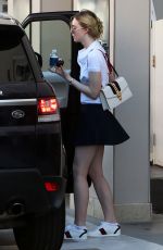 ELLE FANNING at a Dermatologist in Beverly Hills 04/04/2016