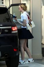 ELLE FANNING at a Dermatologist in Beverly Hills 04/04/2016