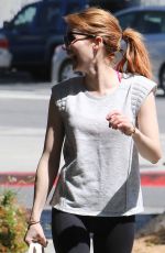 EMMA ROBERTS Leaves a Gym in Los Angeles 04/05/2016