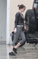 EMMA STONE Outside at a Gym in West Hollywood 04/09/2016