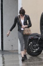 EMMA STONE Outside at a Gym in West Hollywood 04/09/2016