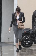 EMMA STONE Outside at a Gym in West Hollywood 04/09/2016