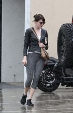 EMMA STONE Outside at a Gym in West Hollywood 04/09/2016