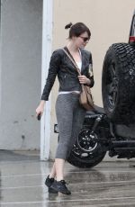 EMMA STONE Outside at a Gym in West Hollywood 04/09/2016