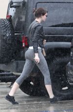 EMMA STONE Outside at a Gym in West Hollywood 04/09/2016
