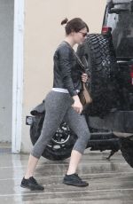 EMMA STONE Outside at a Gym in West Hollywood 04/09/2016