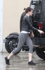 EMMA STONE Outside at a Gym in West Hollywood 04/09/2016