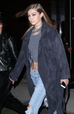 GIGI HADID Night Out in New York 04/11/2016