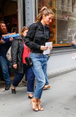 GISELE BUNDCHEN in Jeans Out in New York 04/28/2016