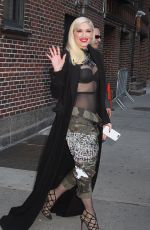 GWEN STEFANI Leaves Late Show with Stephen Colbert in New York 04/01/2016