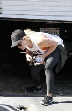 HILARY DUFF at a Gym in West Hollywood 04/20/2016
