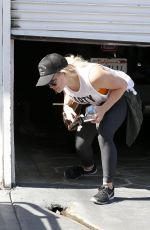 HILARY DUFF at a Gym in West Hollywood 04/20/2016