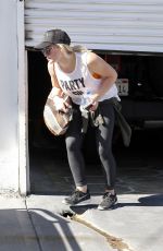 HILARY DUFF at a Gym in West Hollywood 04/20/2016