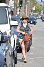 HILARY DUFF in Denim Shorts Out in West Hollywood 04/19/2016