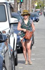 HILARY DUFF in Denim Shorts Out in West Hollywood 04/19/2016