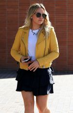 HILARY DUFF in Short Skirt Out in Beverly Hills 04/21/2016