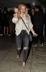HILARY DUFF Leaves Nice Guy in West Hollywood 04/08/2016