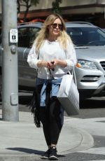HILARY DUFF Out Shopping at Intermix in Beverly Hills 04/01/2016