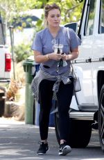 HILARY DUFF Visiting a Friend in Beverly Hills 04/27/2016
