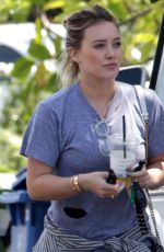 HILARY DUFF Visiting a Friend in Beverly Hills 04/27/2016