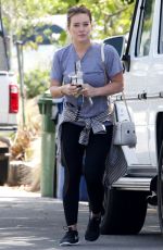 HILARY DUFF Visiting a Friend in Beverly Hills 04/27/2016