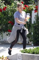 HILARY DUFF Visiting a Friend in Beverly Hills 04/27/2016