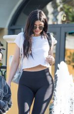KYLIE JENNER in Tights at Sugarfish in Calabasas 04/26/2016