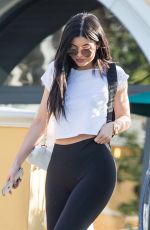 KYLIE JENNER in Tights at Sugarfish in Calabasas 04/26/2016