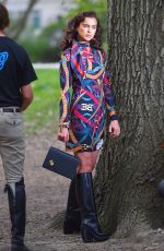 IRINA SHAYK on the Set of a Photoshoot in New York 04/25/2016