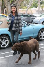 JANICE DICKINSON Walks Her Dog at Beverly Glen Mall 04/26/2016