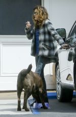 JANICE DICKINSON Walks Her Dog at Beverly Glen Mall 04/26/2016