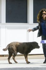 JANICE DICKINSON Walks Her Dog at Beverly Glen Mall 04/26/2016