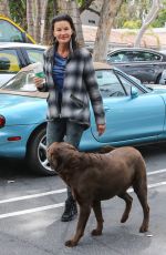 JANICE DICKINSON Walks Her Dog at Beverly Glen Mall 04/26/2016