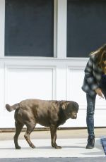 JANICE DICKINSON Walks Her Dog at Beverly Glen Mall 04/26/2016