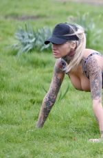 JEMMA LUCY Working Out at a Park in Manchester 03/28/2016