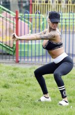 JEMMA LUCY Working Out at a Park in Manchester 03/28/2016