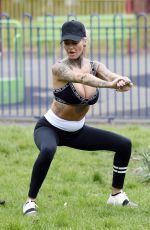 JEMMA LUCY Working Out at a Park in Manchester 03/28/2016