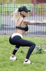 JEMMA LUCY Working Out at a Park in Manchester 03/28/2016