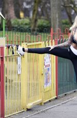 JEMMA LUCY Working Out at a Park in Manchester 03/28/2016